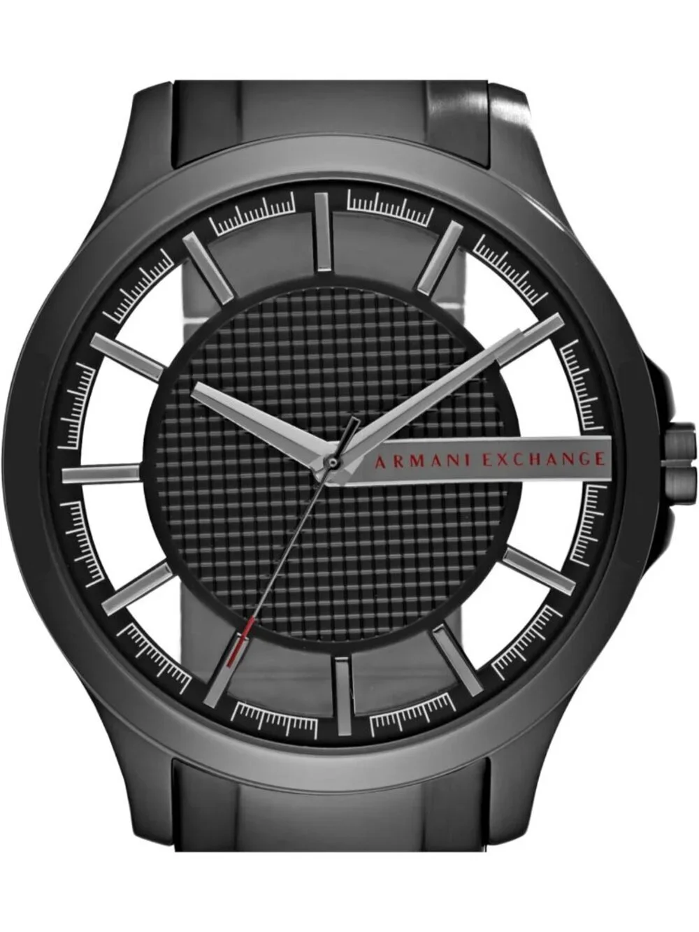 Men's Black/Gray A|X Armani Exchange Stainless Steel Bracelet Dress Wristwatch
